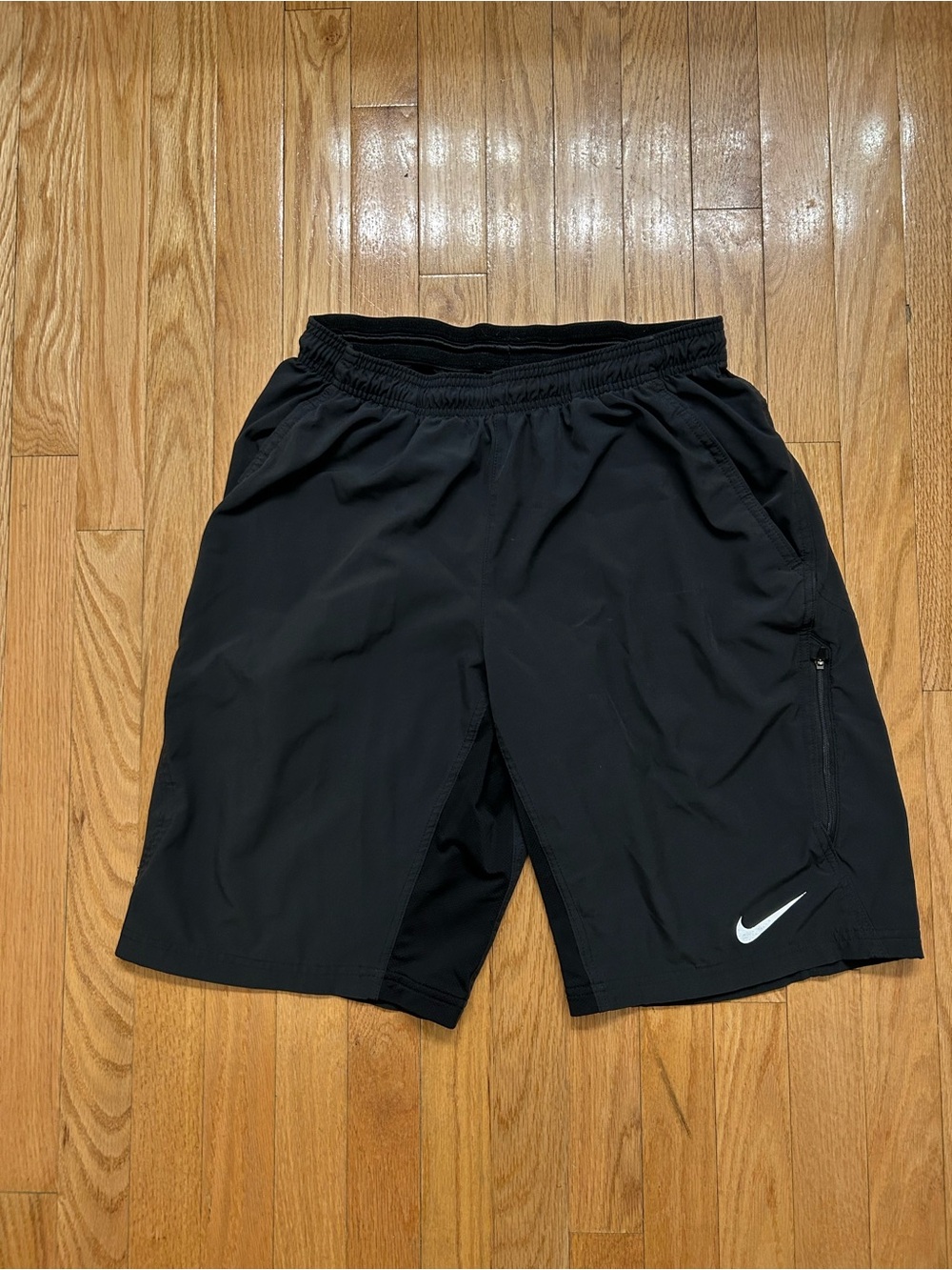Nike Black Men's Performance Training Shorts with White Swoosh